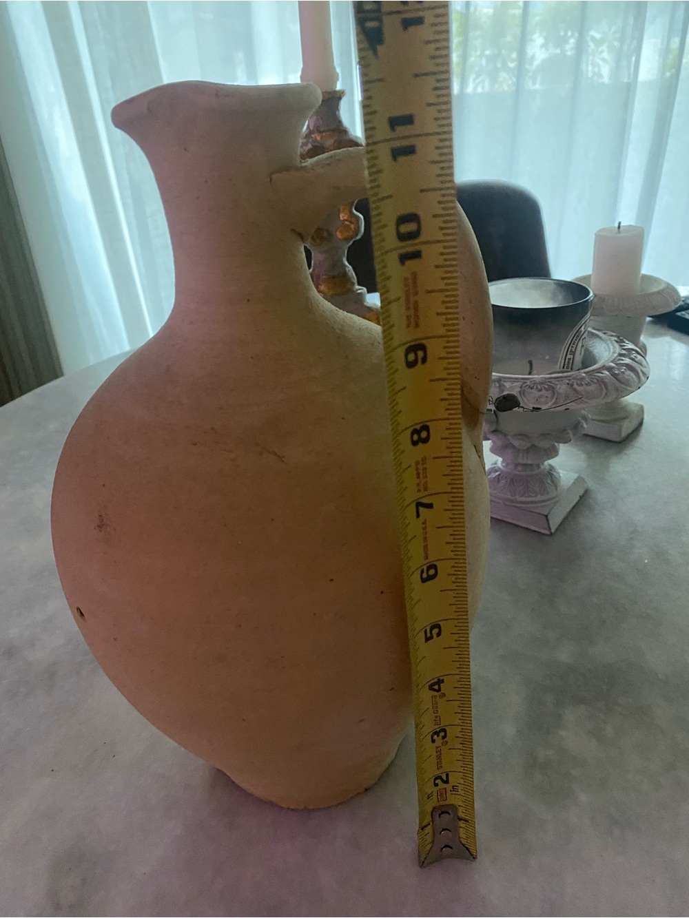 Neutral Beige Ceramic Pitcher Vase - Home Accents